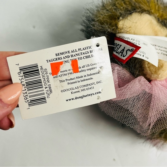 douglas pink swirl hedgehog and tutu plush toy 5 inch - Picture 6 of 6